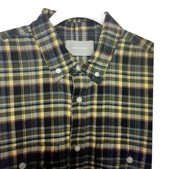 Flannel Shirt Everlane Mens Brushed Flannel Brown Plaid Cotton Long Size… - Picture 7 of 15